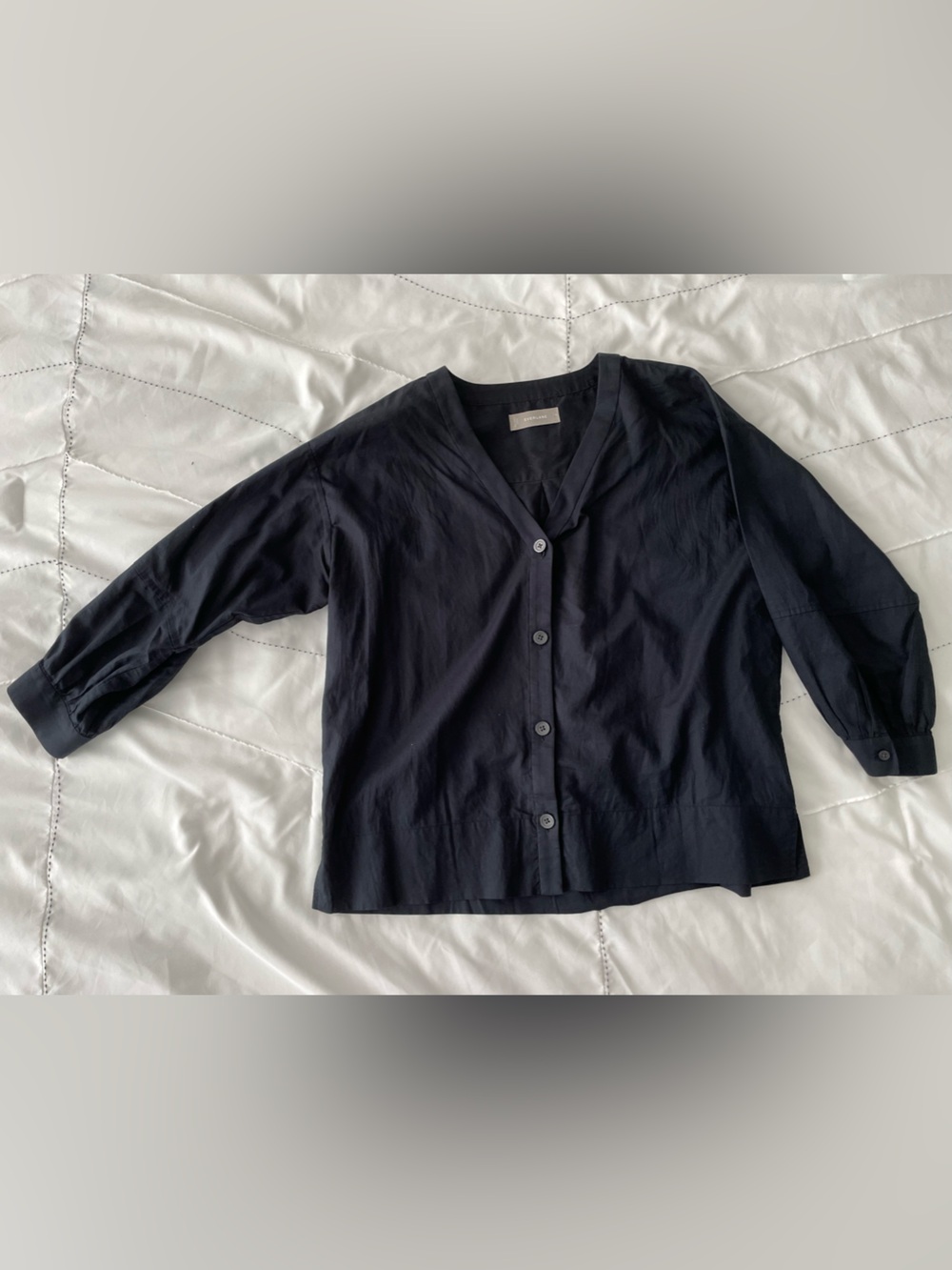 Everlane Black Lightweight Button-Down Shirt